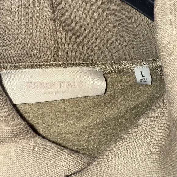 Essentials Fear Of God Hoodie 'Wood' Color Size Large Half-size Oversized NWT - Picture 4 of 14